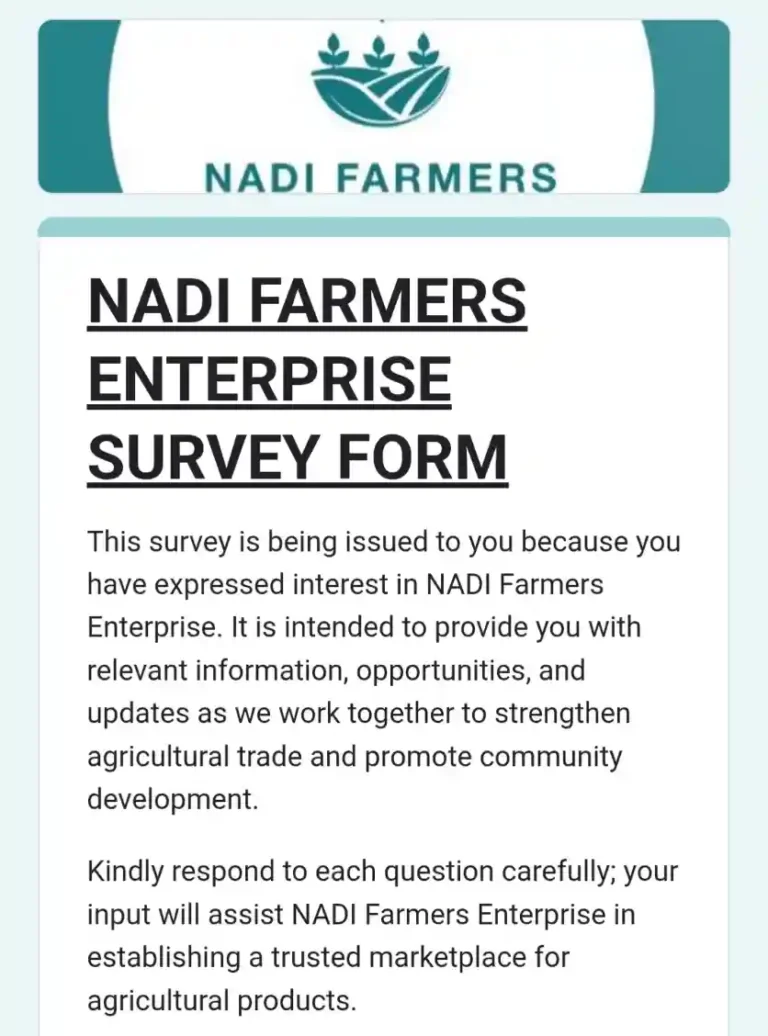 NADI Urges Applicants to Complete Online Farmers Enterprise Survey