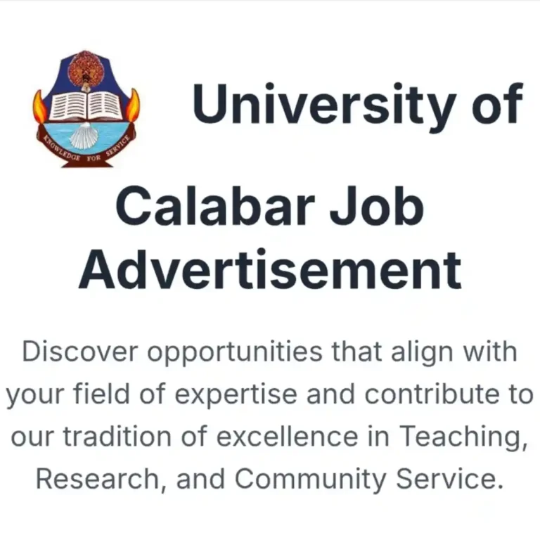 University of Calabar Academic Staff Recruitment (Multiple Faculties)