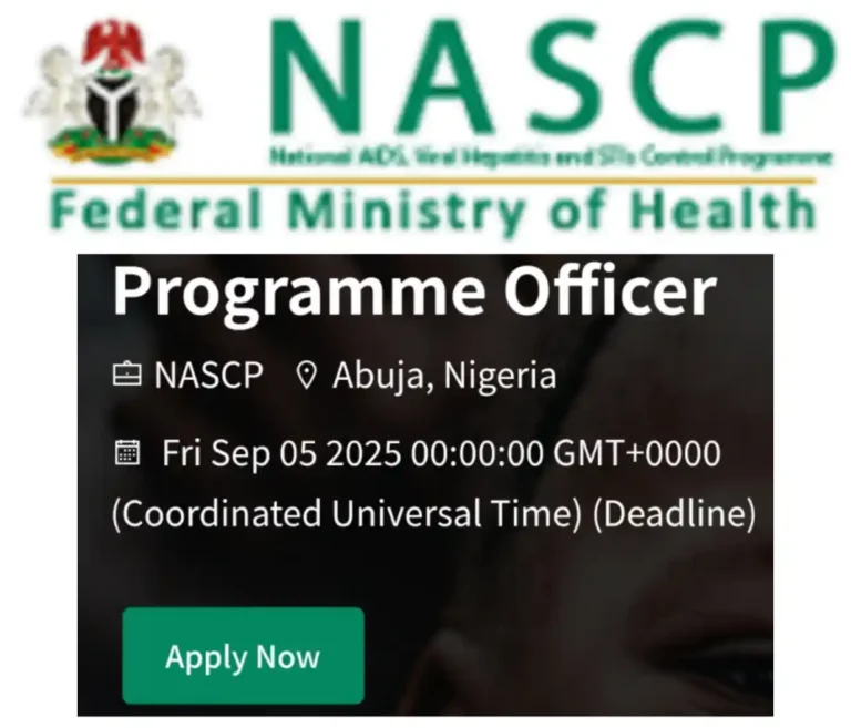 NASCP Recruitment 2025: Programme Officer Position