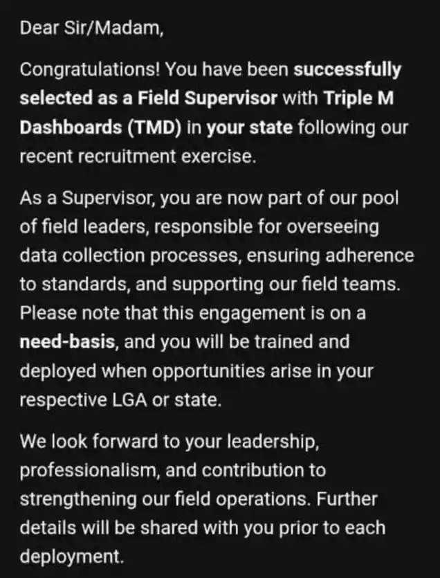 Triple M Dashboards Releases Shortlist of Field Supervisors