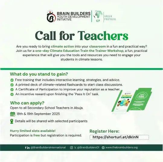 Call for Teachers: Climate Education Train the Trainer Workshop