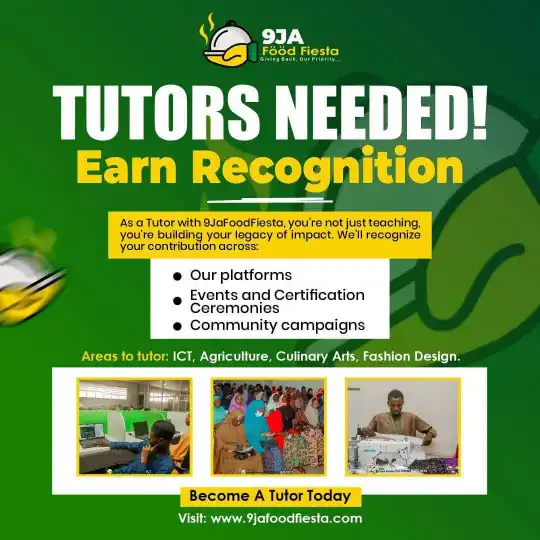 9ja Food Fiesta calls for tutors to train 2,000 youths, women, PWDs
