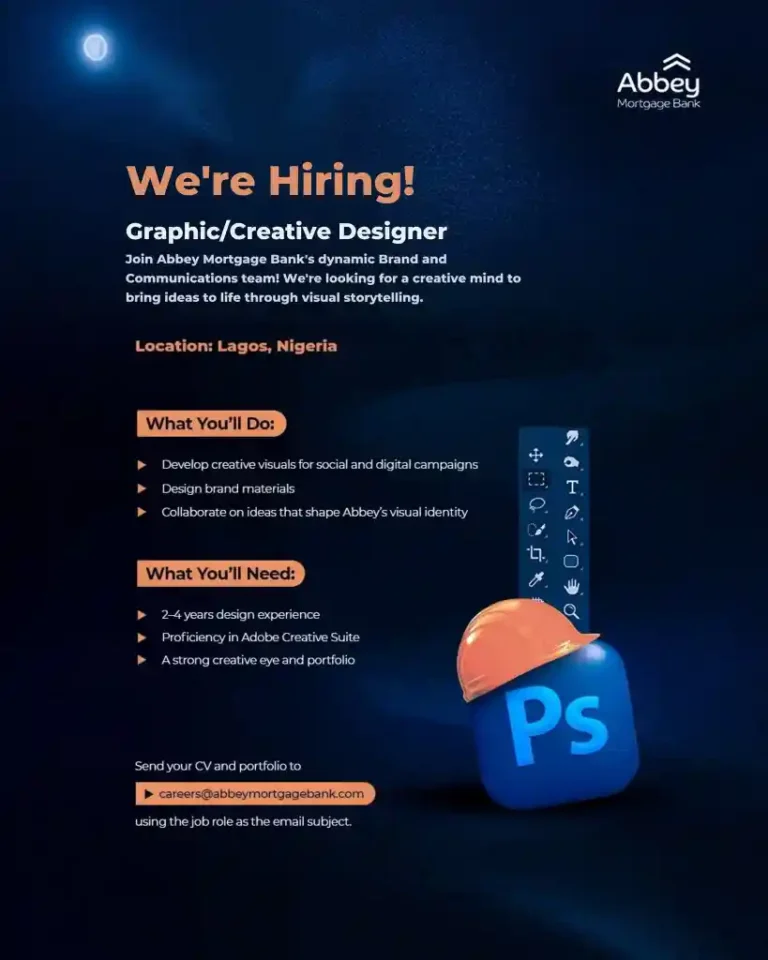 Abbey Mortgage Bank Hiring Graphic Designer